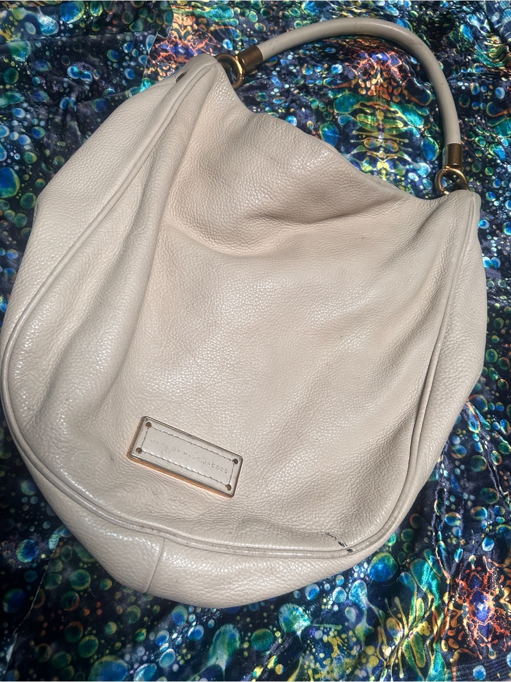 Marc Jacobs Cream Leather Hobo Bag